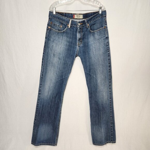 Vintage LEVI'S 555 Hipster Faded Distressed BOOT CUT Jeans Men's Size W 34 L 32. - Picture 2 of 16